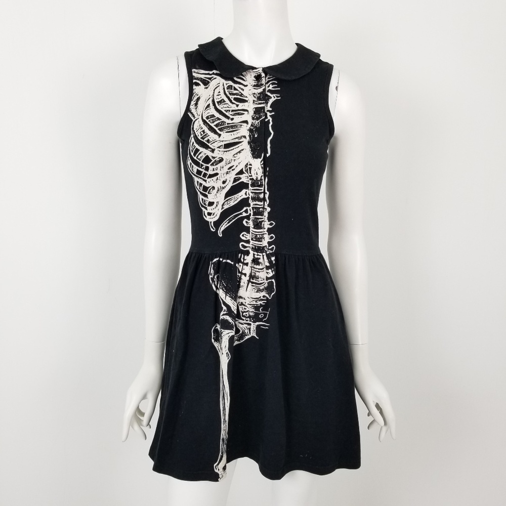 *SOLD* Iron Fist Skeleton Print Sleeveless Dress - Picture 2 of 6